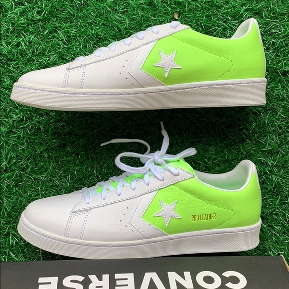 CONVERSE PRO LEATHER OX WHITE/GHOST GREEN/WHITE MN - Picture 12 of 16